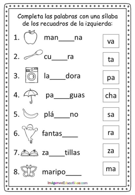 Fichas para aprender a escribir